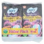 Sofy Body Fit Comfort Nite Wing 29cm Value Pack 2 x 16 Pads